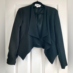 BB Dakota cropped black draped open front blazer jacket M
